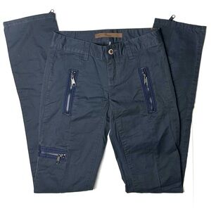 FRX Clothing Womens 24 Zip Cargo Designer Pants Straight Leg 100% Cotton Vintage